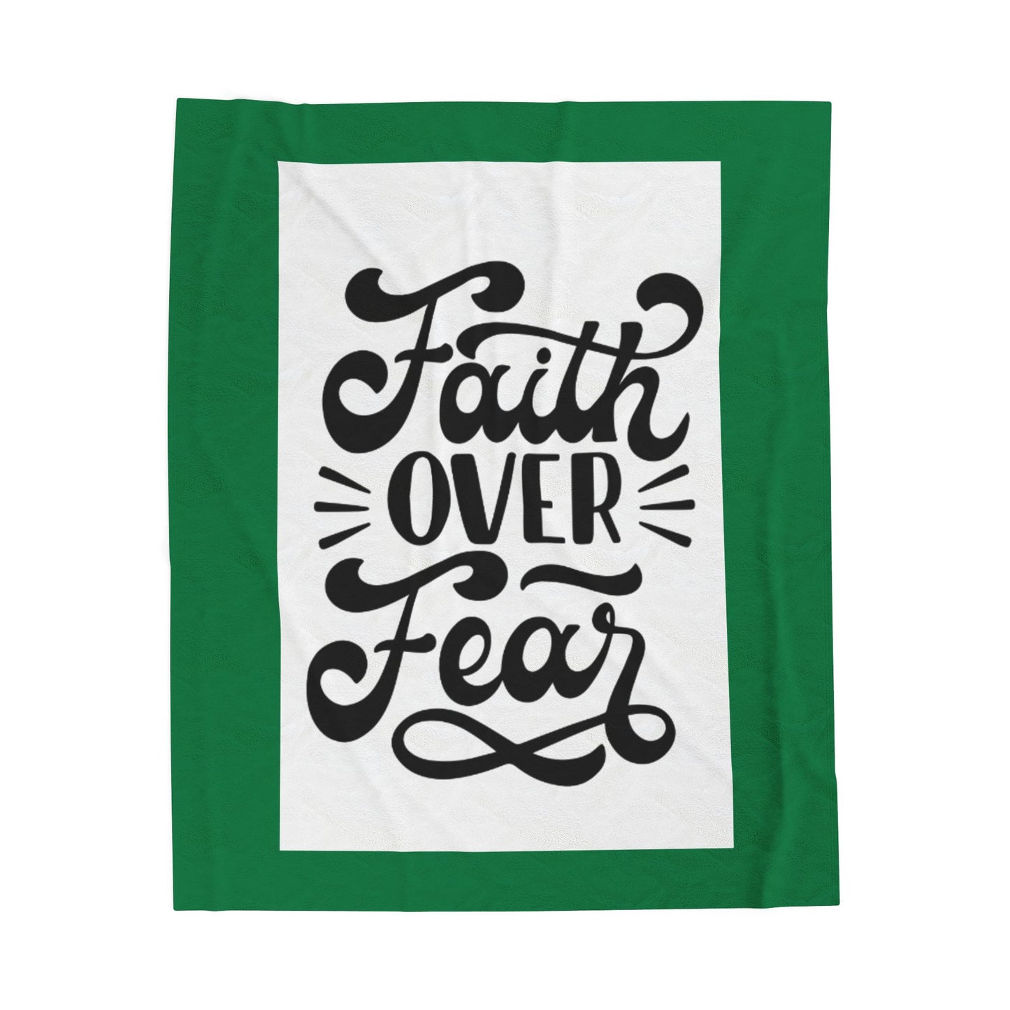 Faith Over Fear Velveteen Plush Blanket – Inspirational Cozy Decor for Comfort & Courage
