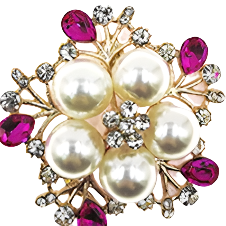 Brooch in Magenta
