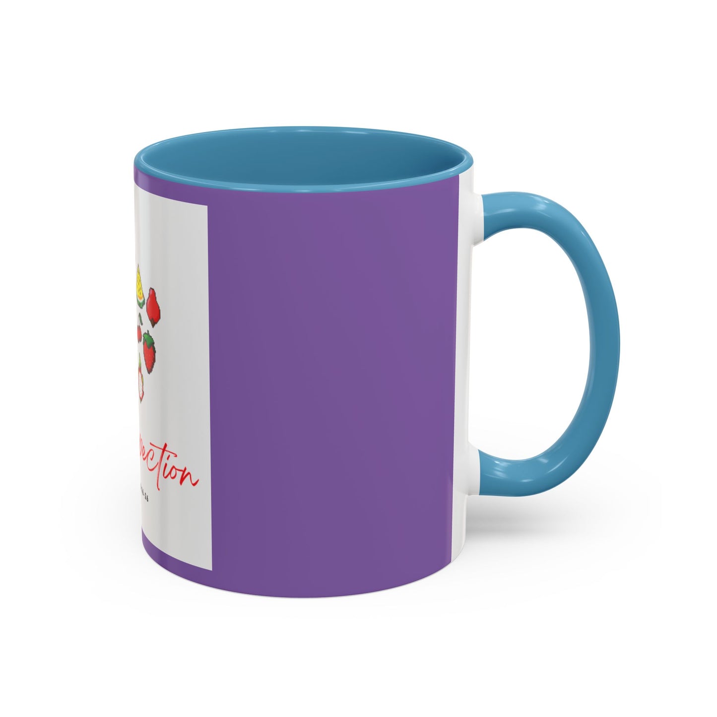 Fruit Inspection Accent Coffee Mug - Colorful Biblical Scripture Design