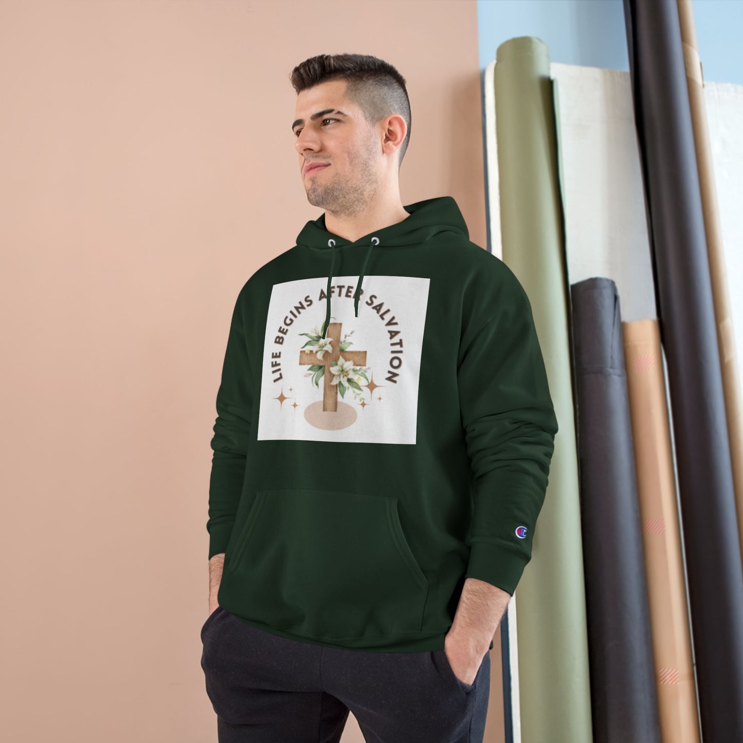 Life Begins After Salvation Champion Hoodie