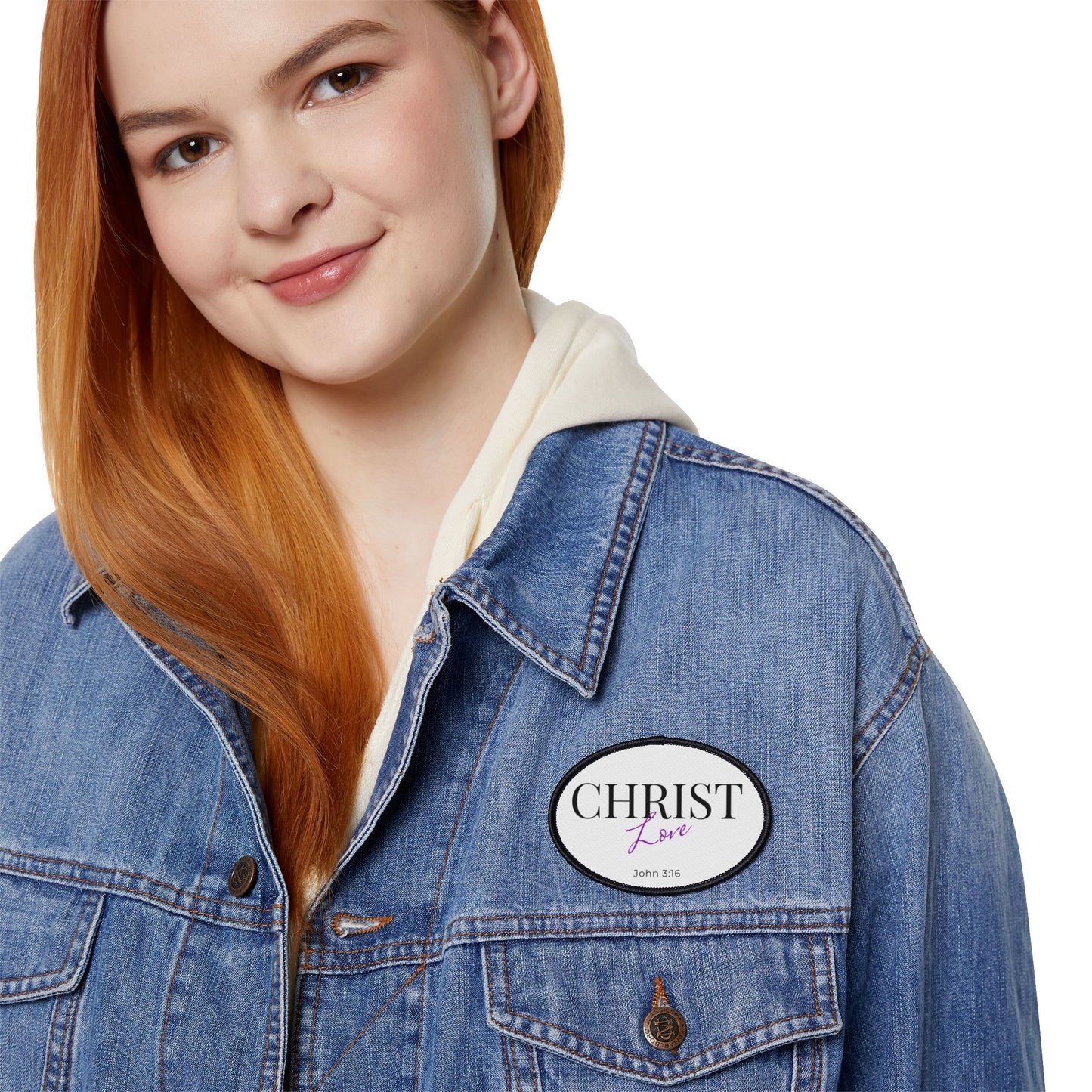 Inspirational Iron-On Patch with "Christ Love" Design - Perfect for Personalizing Jackets and Accessories