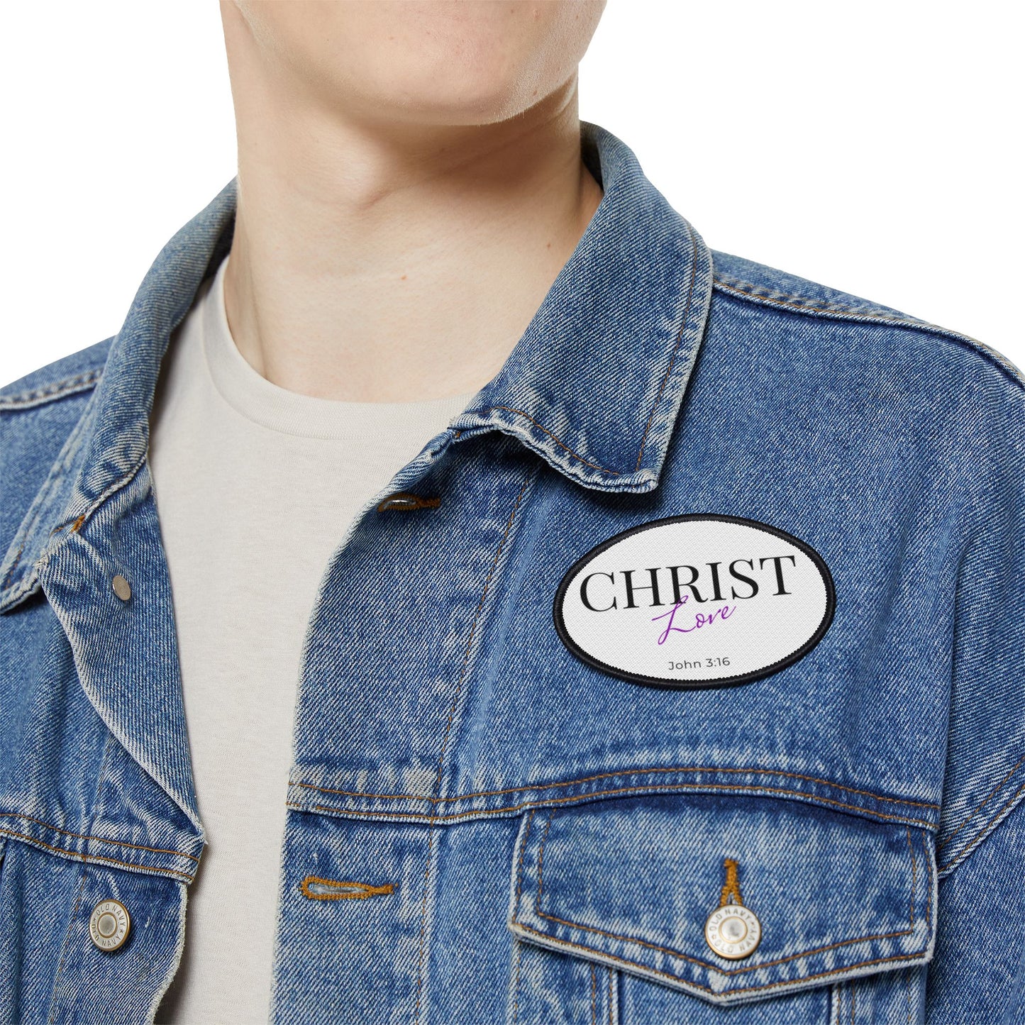 Inspirational Iron-On Patch with "Christ Love" Design - Perfect for Personalizing Jackets and Accessories