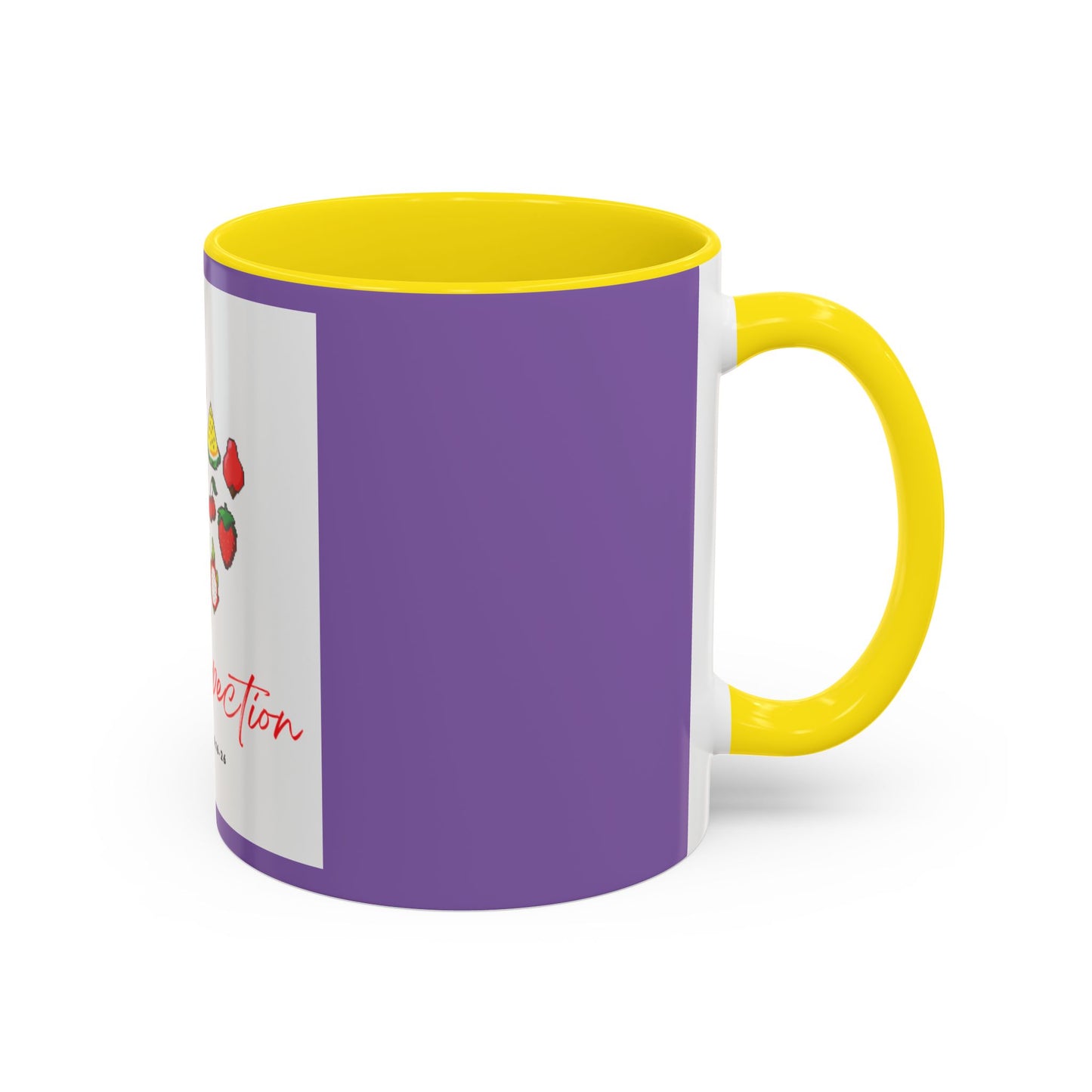 Fruit Inspection Accent Coffee Mug - Colorful Biblical Scripture Design