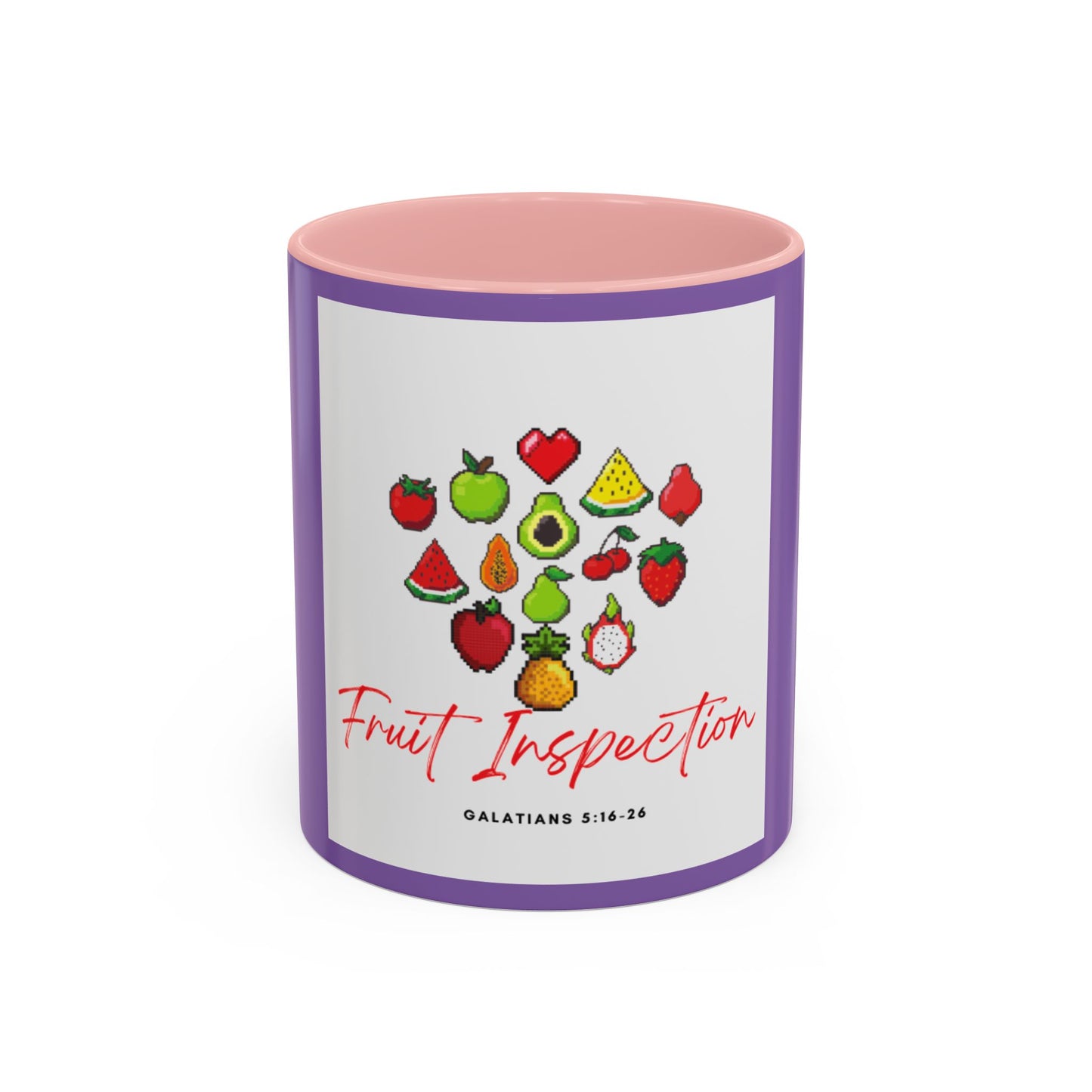 Fruit Inspection Accent Coffee Mug - Colorful Biblical Scripture Design